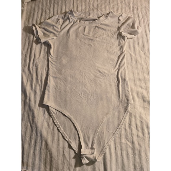 Womans Whimsical Bodysuit White Short Sleeve Size S Adult - Picture 3 of 8